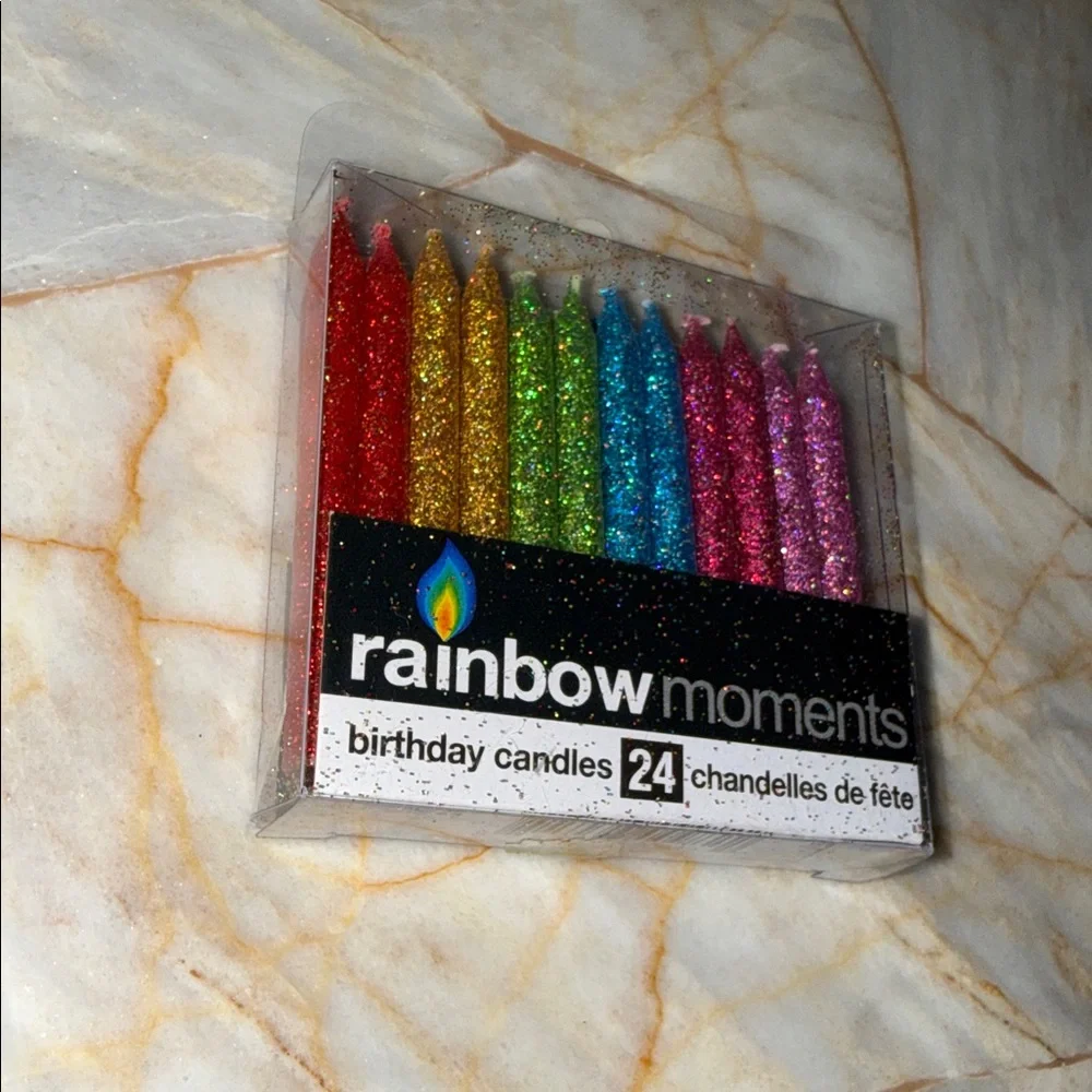 Glitter‎ Birthday Candles - Multicolor Set 24
